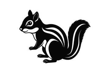 Chipmunk silhouette vector  art isolated on white background