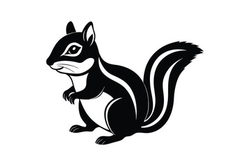 Chipmunk silhouette vector  art isolated on white background