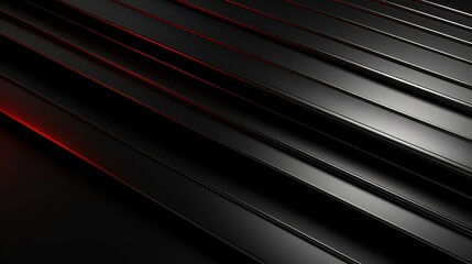 Obraz premium Diagonal black stripes with subtle red highlights.