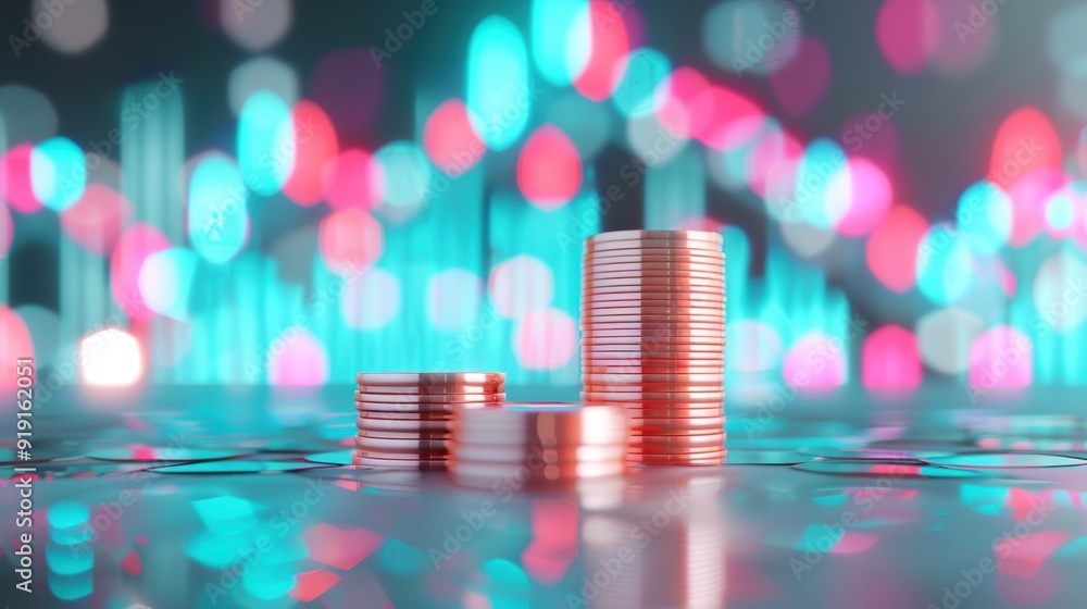 Aufkleber a conceptual image showcasing digital savings and financial planning, with a digital interface displ