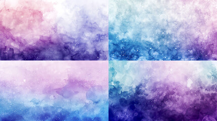 Watercolor gradient wash of a starlit sky, featuring soft purples and blues, seamless transitions, calming and ethereal effect