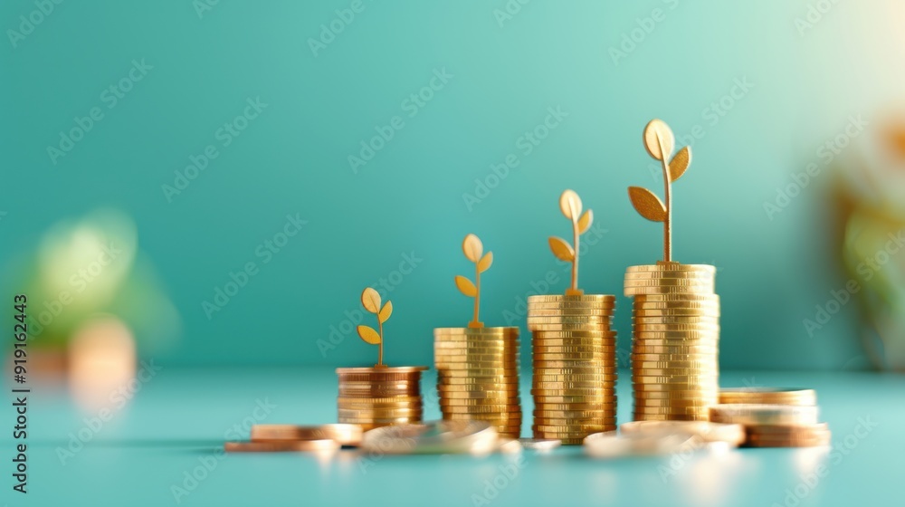 Aufkleber a conceptual image illustrating financial concepts and the idea of savings and growth. the compositi