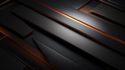 Obraz premium Abstract background with black and orange geometric shapes.