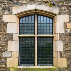 Fototapeta premium British castle in the rain, AI generated