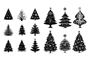 Fototapeta premium Christmas tree vector silhouette 