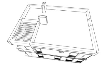 house building sketch architecture 3d illustration