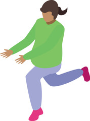 Young woman is jogging outside, enjoying the fresh air and sunshine as part of her daily workout routine