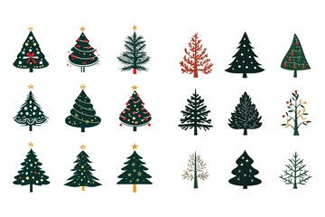 Christmas tree vector silhouette 