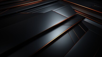 Obraz premium Abstract black and copper geometric pattern.