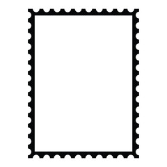 Blank postage stamp. Clean postage stamp template. Postage stamp border. Mockup postage stamp. Vector illustration