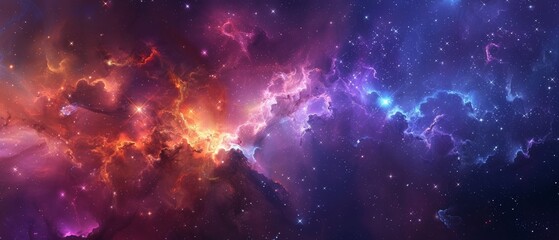 A breathtaking scene of a colourful nebula capturing the vivid beauty and magic of the cosmos.
