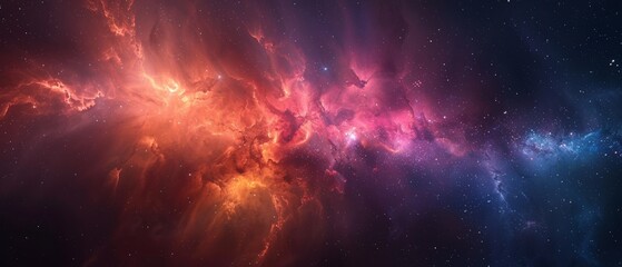 Obraz premium A breathtaking scene of a colourful nebula capturing the vivid beauty and magic of the cosmos.