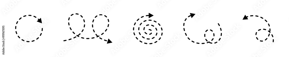 Poster arrow doodle path vector set.