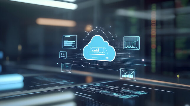 Cloud Storage and Accessibility - A visual of data being stored in the cloud, accessible from any device, anywhere in the world, with a focus on ease of access and scalability illustration