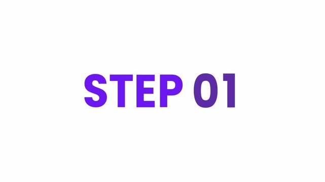 Step 01 Animated Text Buttons. Alpha matte with transparent background 4K resolution.