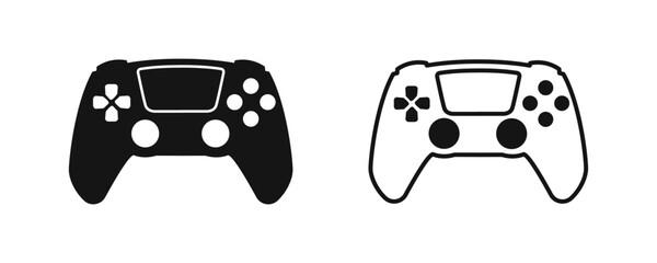 Joystick controller vector icon set.
