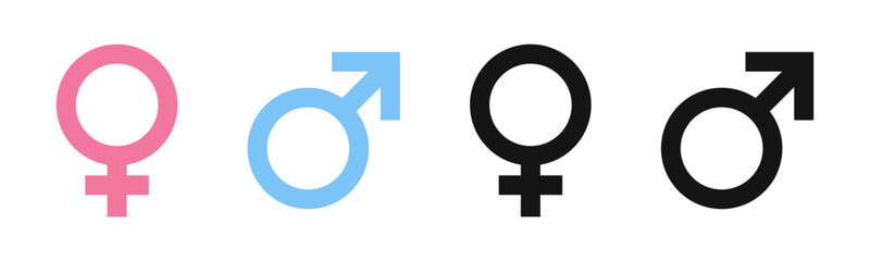 Male and female gender vector symbol set.