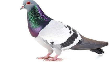 Fototapeta premium Pigeon with Green and Purple Feathers