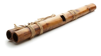 Traditional Bamboo Flute with Straw Binding