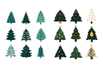 Christmas tree vector silhouette 