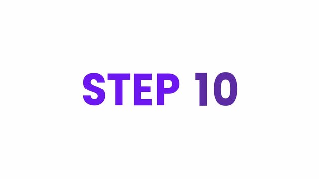 Step 10 Animated Text Buttons. Alpha matte with transparent background 4K resolution.
