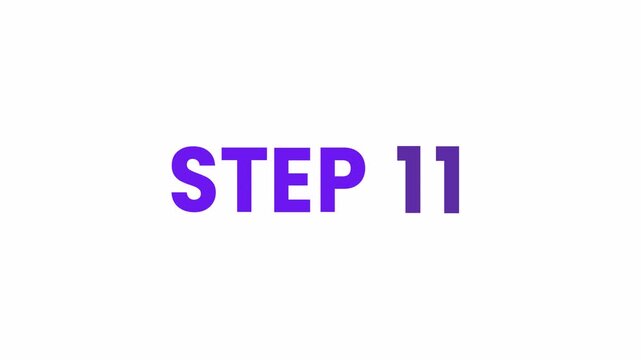 Step 11 Animated Text Buttons. Alpha matte with transparent background 4K resolution.
