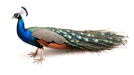 Fototapeta premium Peacock with Spread Tail Feathers