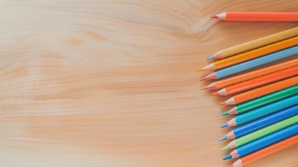 Obraz premium pencils on pink beige color background