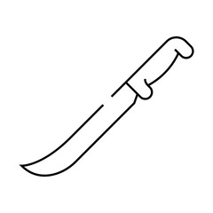 knife beef butcher line icon vector. knife beef butcher sign. isolated contour symbol black illustration