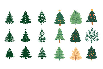 Christmas tree vector silhouette 