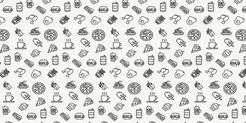 Abstract food pattern design template.