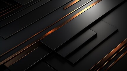 Abstract black background with golden lines.