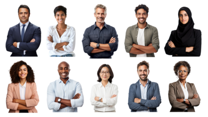 PNG diverse confident people element set, transparent background