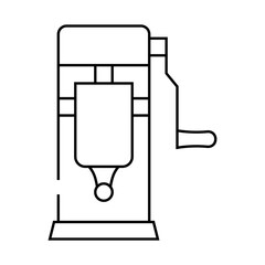 sausage stuffer line icon vector. sausage stuffer sign. isolated contour symbol black illustration