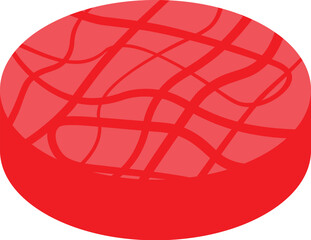 Red meat patty with white marbling sits ready to be grilled