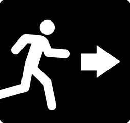 Exit symbol. Silhouette icon.