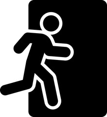 Exit symbol. Silhouette icon.