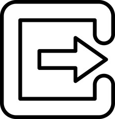 Exit symbol. Linear icon.