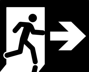 Exit symbol. Silhouette icon.