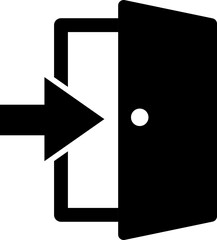 Exit symbol. Silhouette icon.