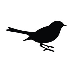 Bird icon, silhouette black vector clip art illustration