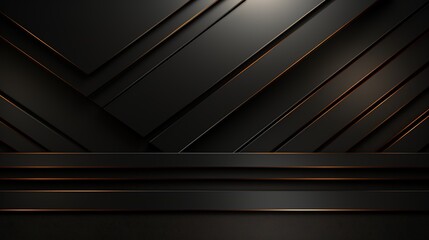 Abstract black and gold geometric background.