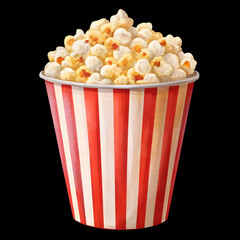 a cup of popcorn graphic illustration on white background