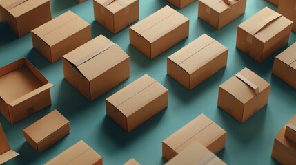 A collection of boxes stacked on a table, suitable for use in business or office settings