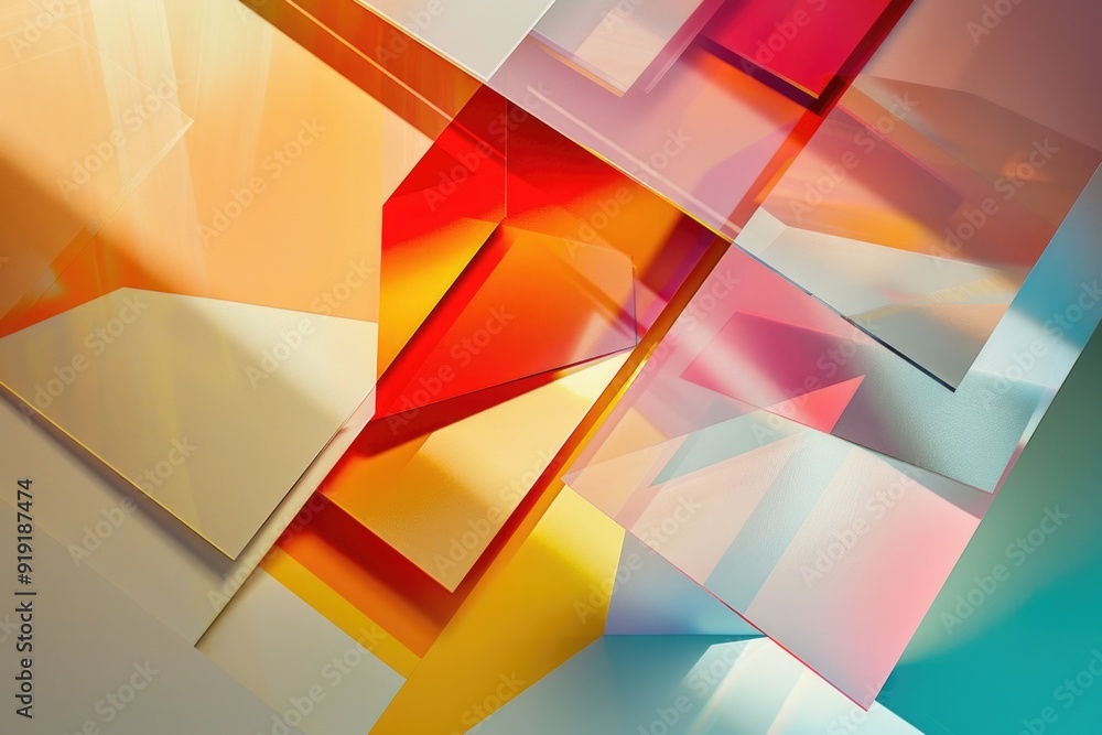 Poster Abstract design with bright colors and swirling patterns