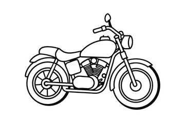 Obraz premium Motorcycle Line Art Illustration Background