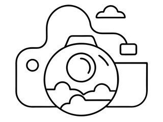  Vector Line Art of World Photography Day on White Background Illustration & Clipart Design, Vector line art celebrating World Photography Day on a white background - perfect for design projects