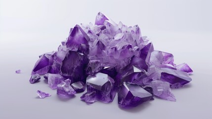 Amethyst Stone Textures on White Background: Shiny and Bright
