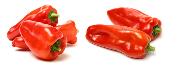 Fresh red pepper on white background