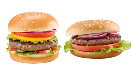 2 hamburgers on a transparent background
